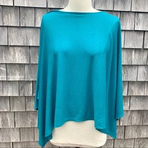 Slinky brand teal poncho XL NWOT knit soft